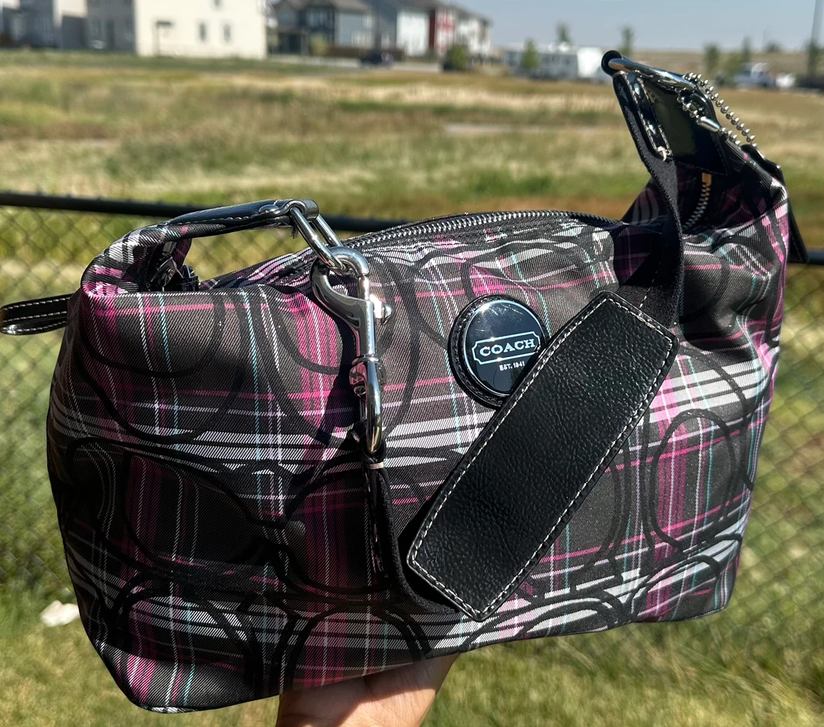 Coach Tartan Plaid Hobo Purse