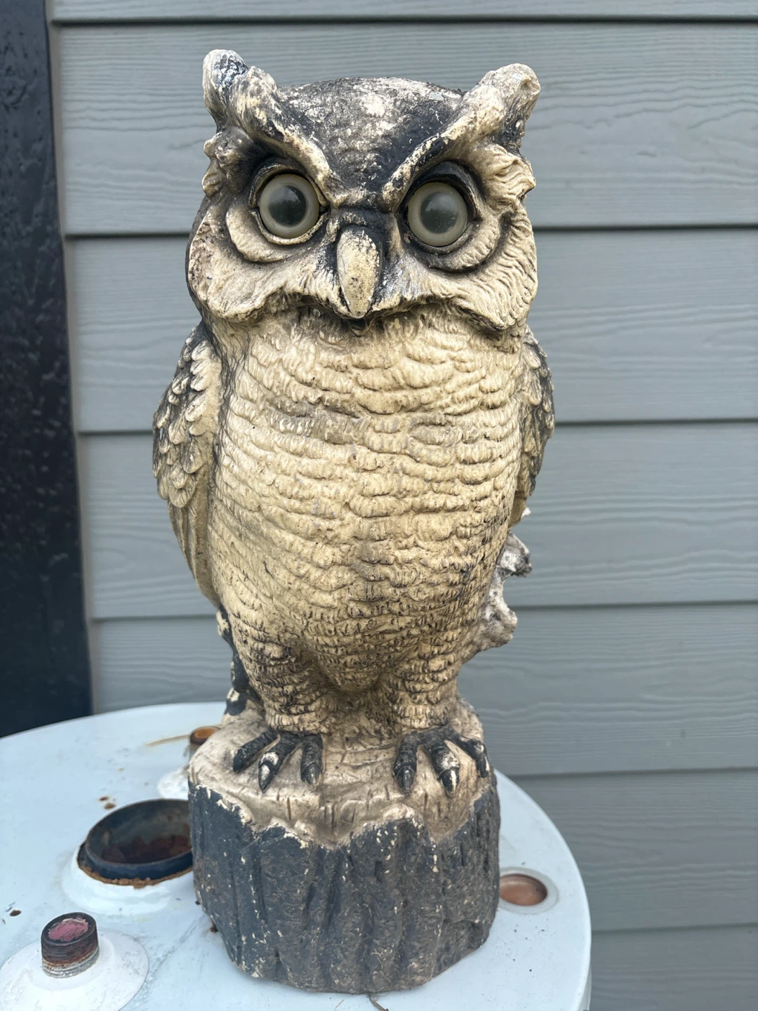 Stone Owl Garden Statue