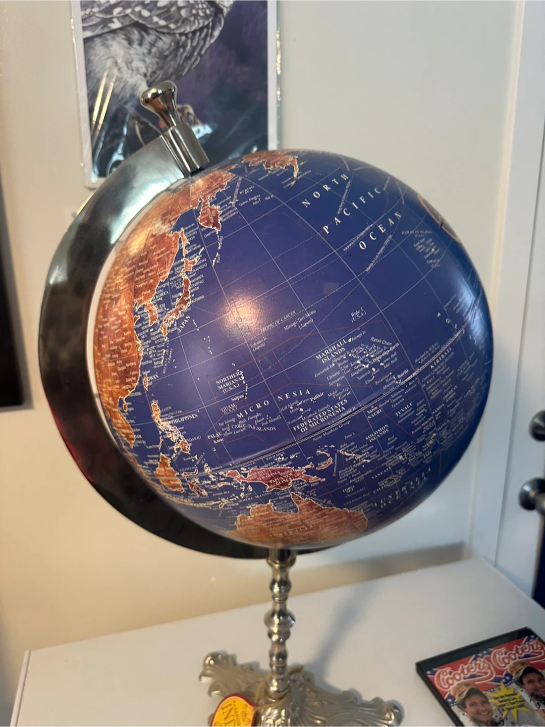 Globe on Silver Stand. 30 inches tall - photo 2