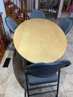 Oval Folding Table Dining,Ellipse Shape…oak wood - photo 2