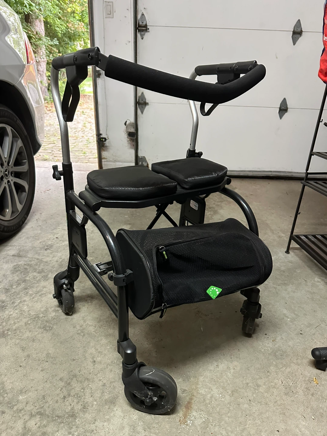 Black Rollator Walker with Seat and Bag