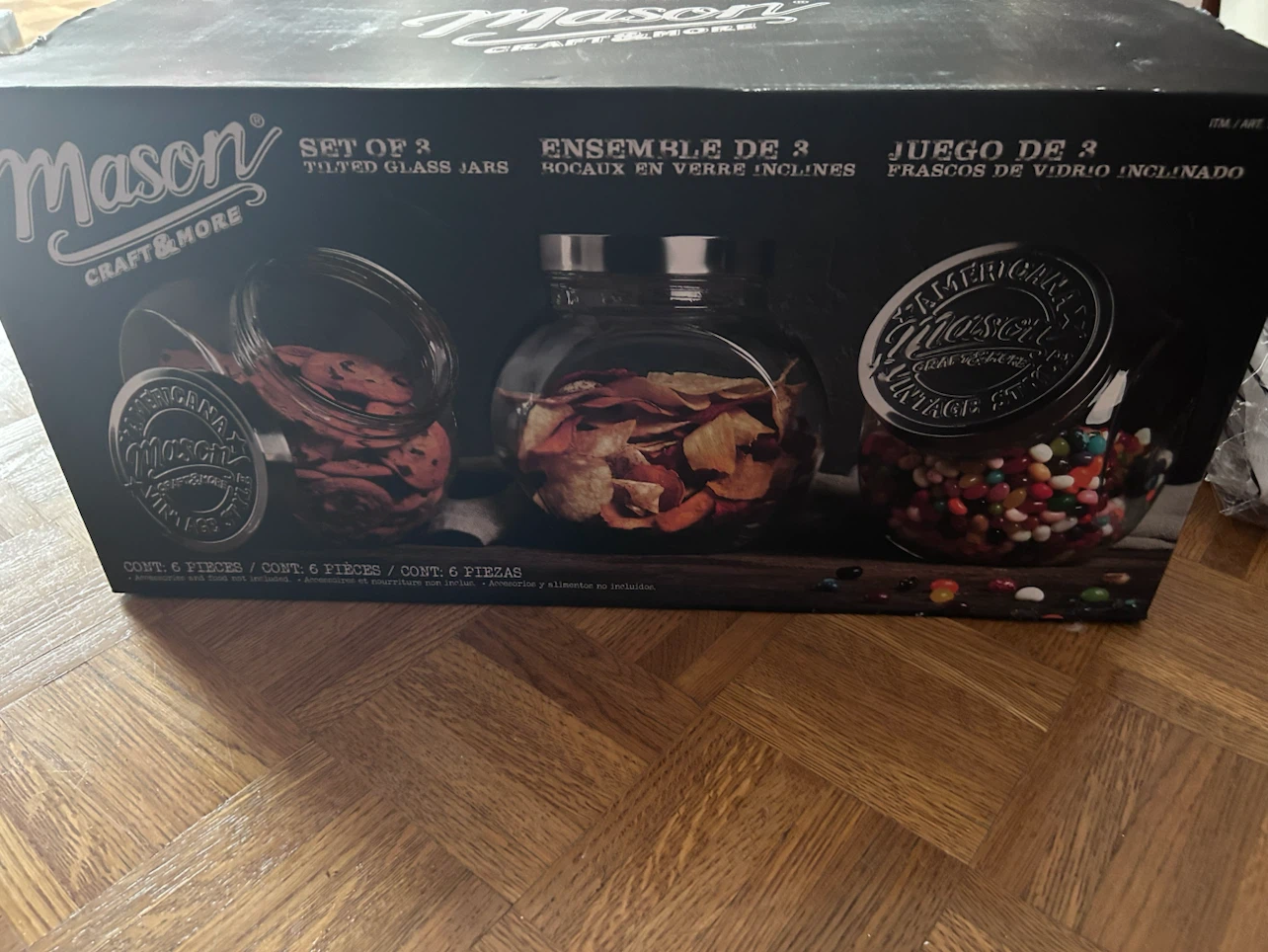 BNIB Mason Craft & More Set of 3 Glass Jars