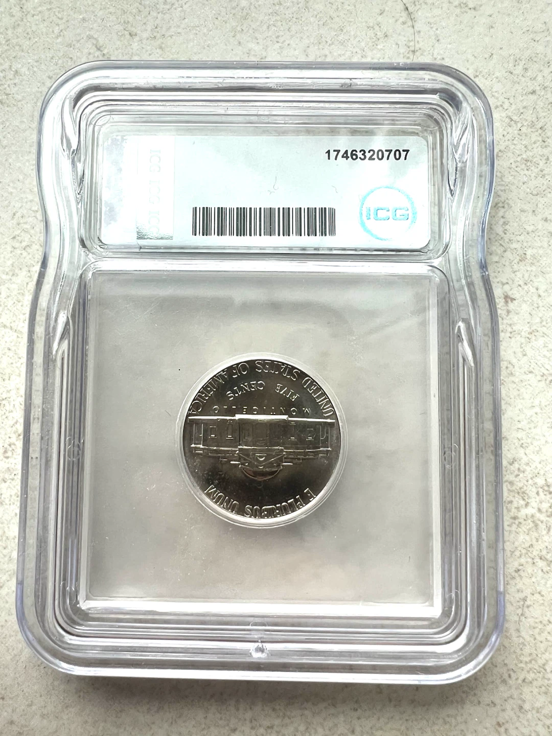 1972 ICG MS66 FS Jefferson Nickel 5C - photo 3