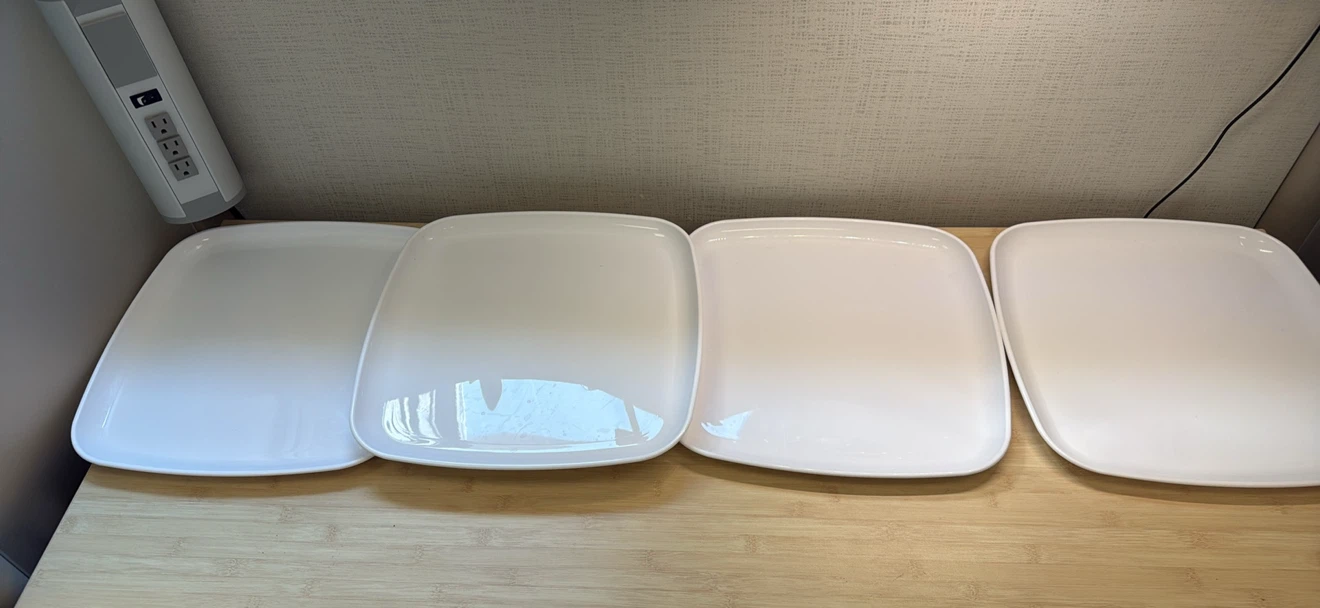 White Square Plates - Set of 4