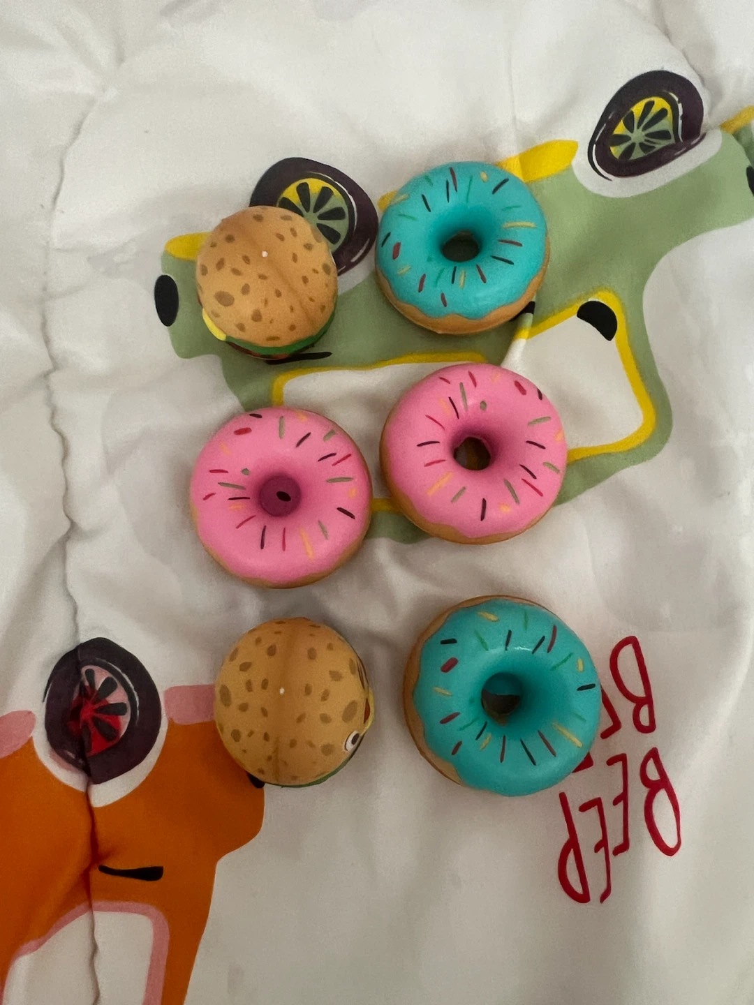 Donut and Burger Squishy Toys (Set of 6)