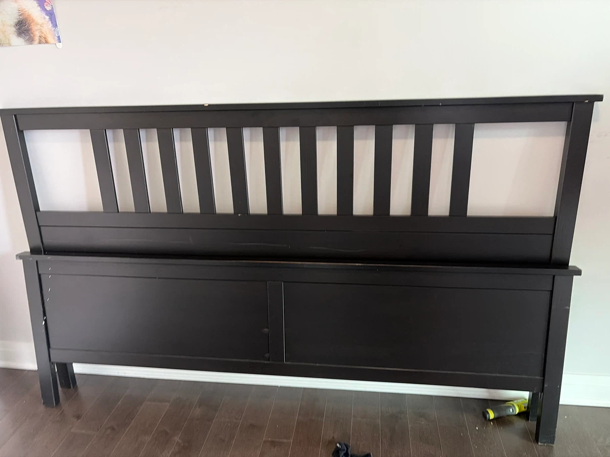 Black IKEA King Size Bed Frame with screws and nuts