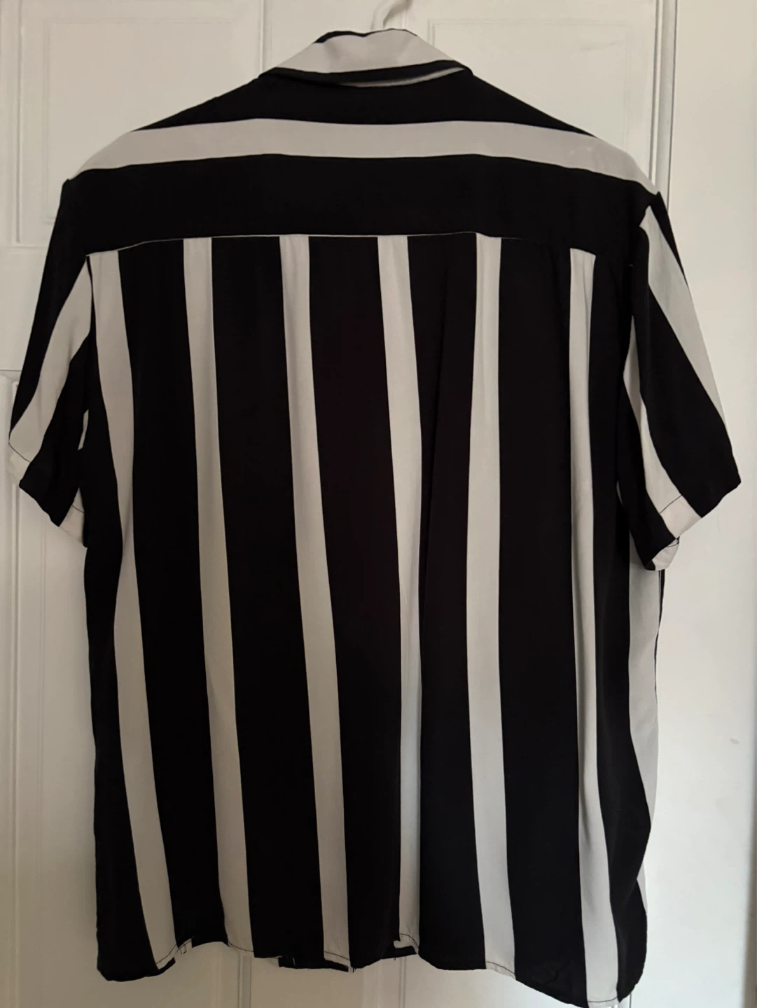 NovaMEN Black & White Striped Short Sleeve Shirt - photo 2