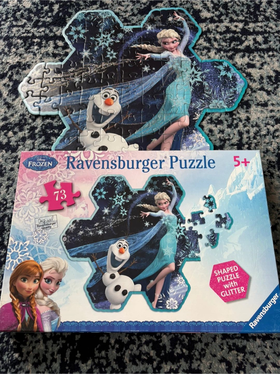 Ravensburger Frozen Shaped Puzzle with Glitter - 73 Pieces