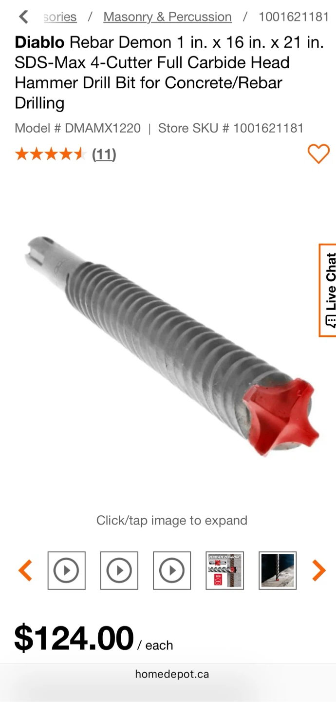 🇩🇪 NEW Diablo SDS MAX Rebar Demon Hammer Bit 1” x 16" x 21" - photo 5