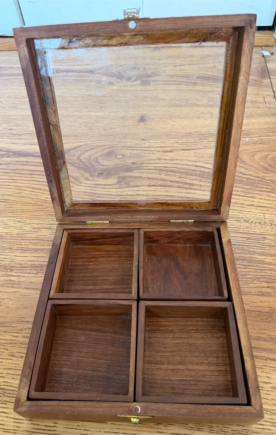 Wooden Organizer Box with 4 Compartments