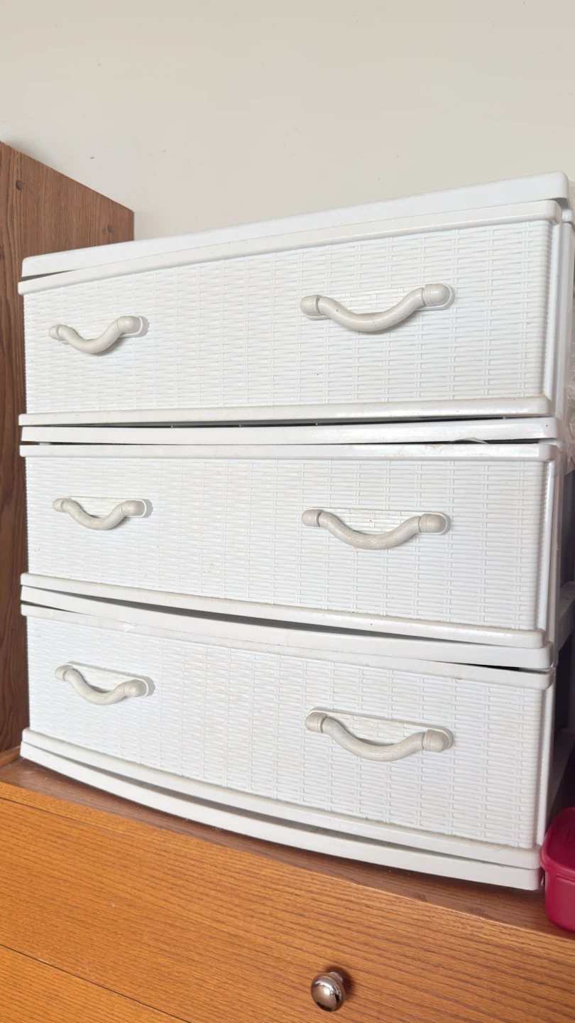 White 3-Drawer Plastic Storage Unit