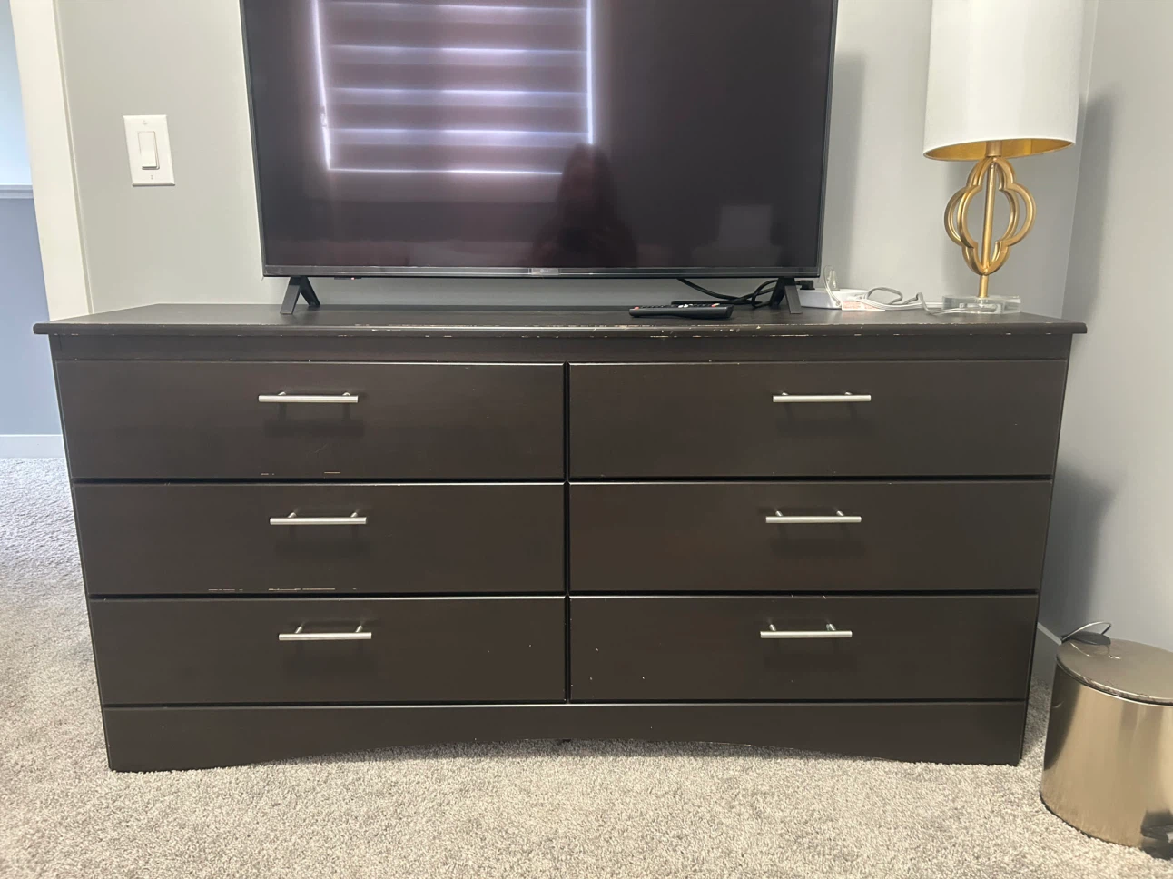 Dark Brown 6-Drawer Dresser