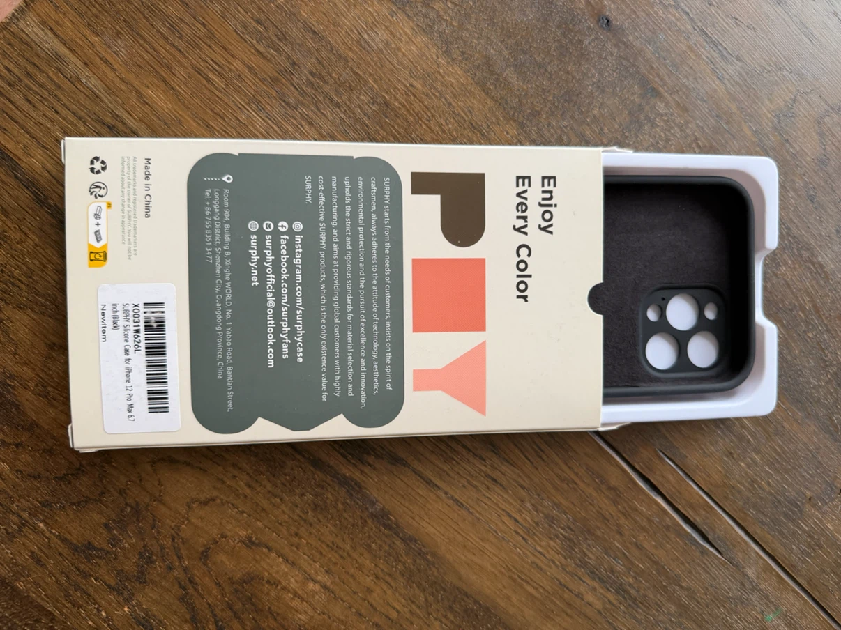 SURPHY Phone Case for iPhone 12 Pro Max 6.7" (Black) - photo 3