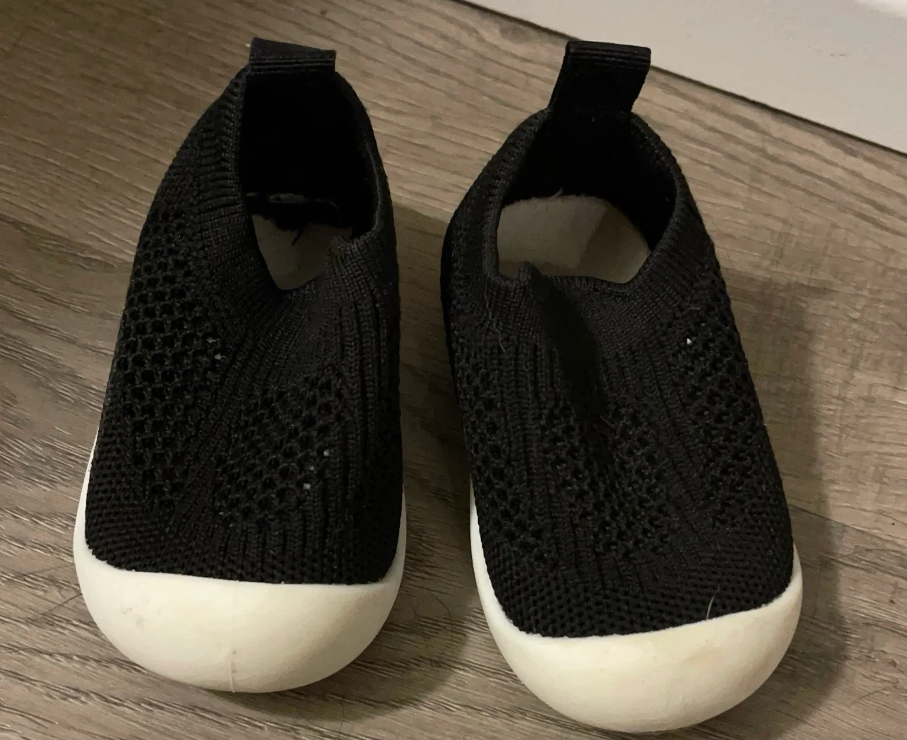 Baby Black Knit Slip-on Shoes size 12.5