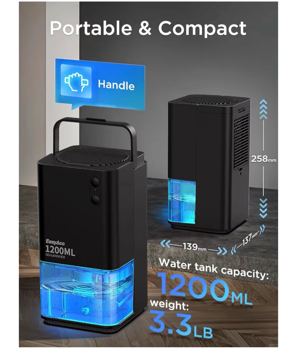 EasyAcc 1200ML Dehumidifier - photo 2