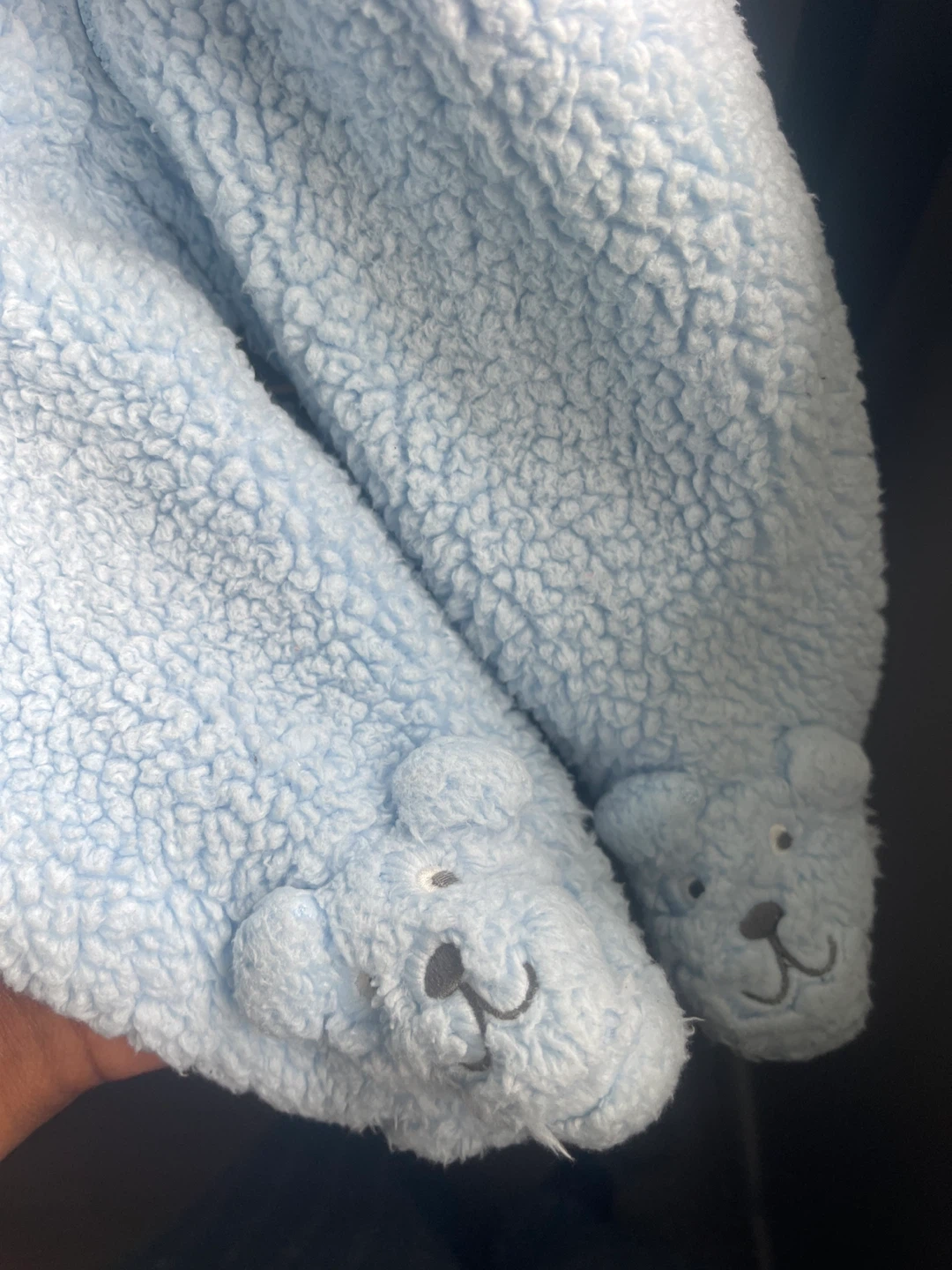 Blue Fleece Hooded Snowsuit with Bear Detail - photo 2