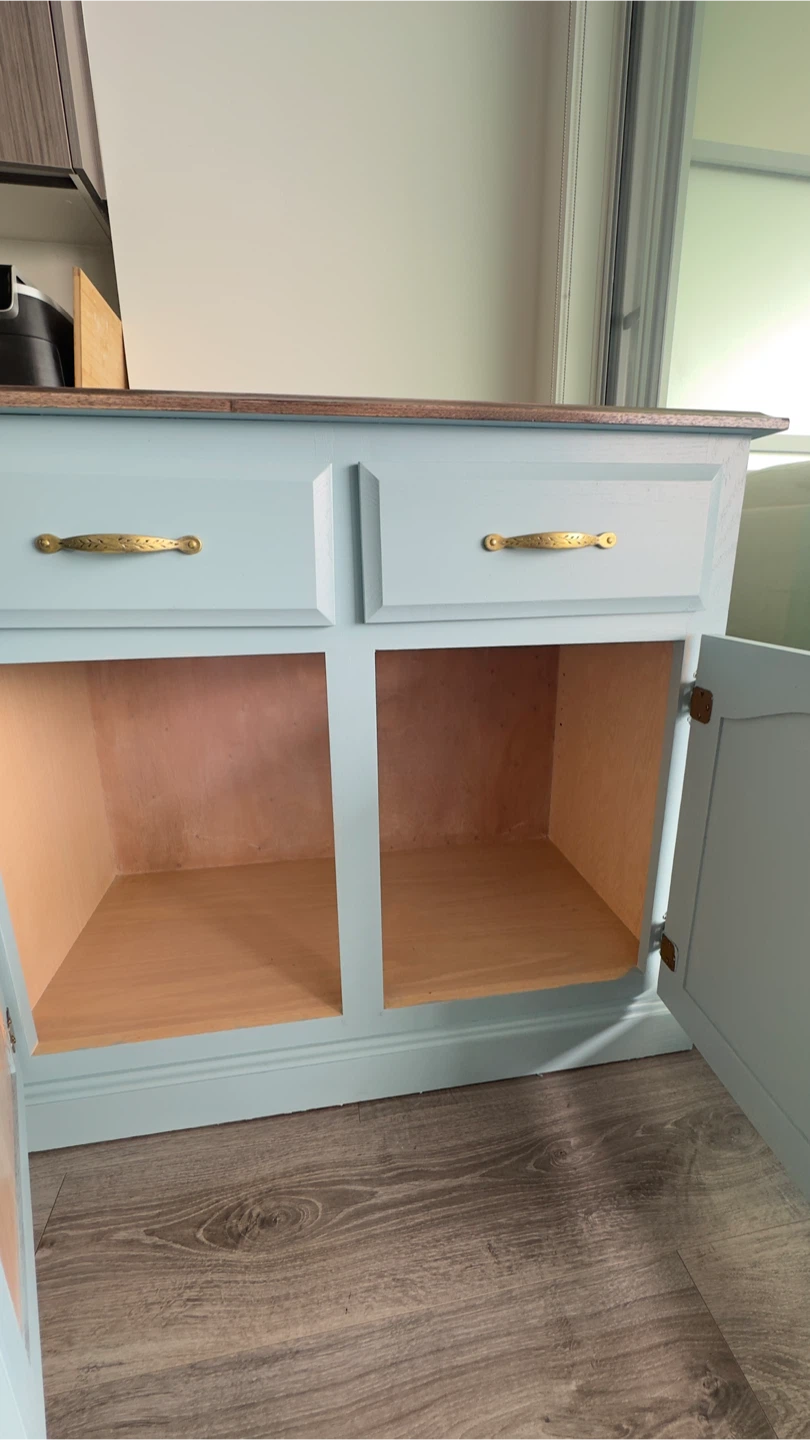 Solid Wood Light Blue Two-Drawer Cabinet - photo 4