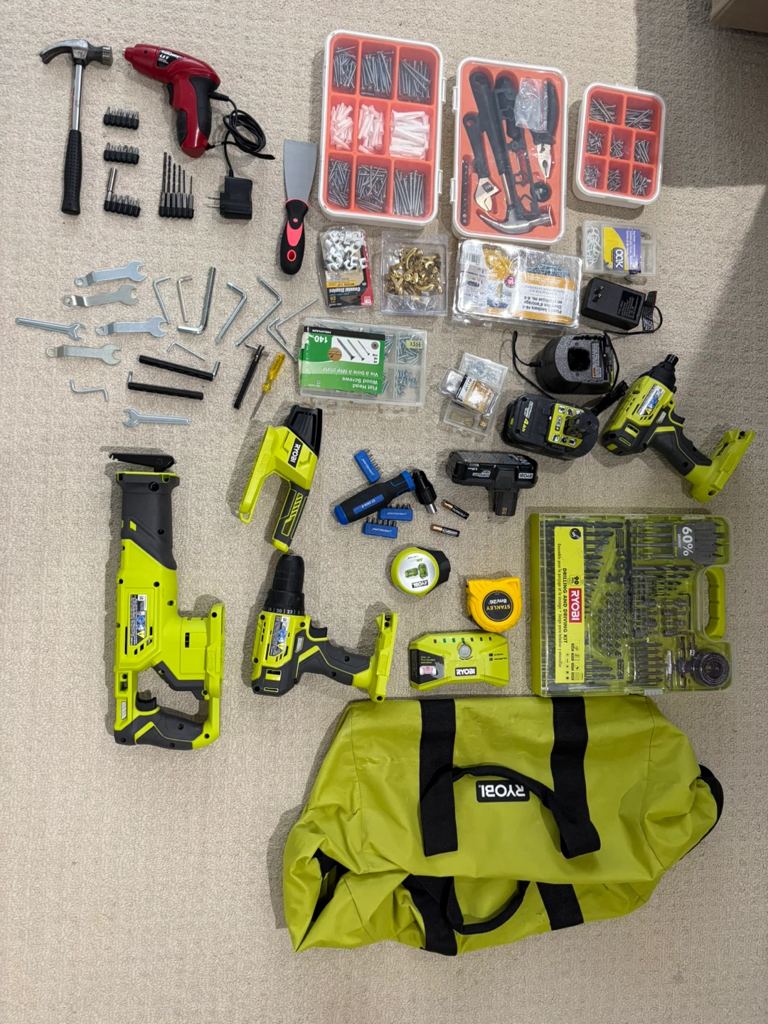 Ryobi and Mastercraft Power Tool and Hand Tool Assortment
