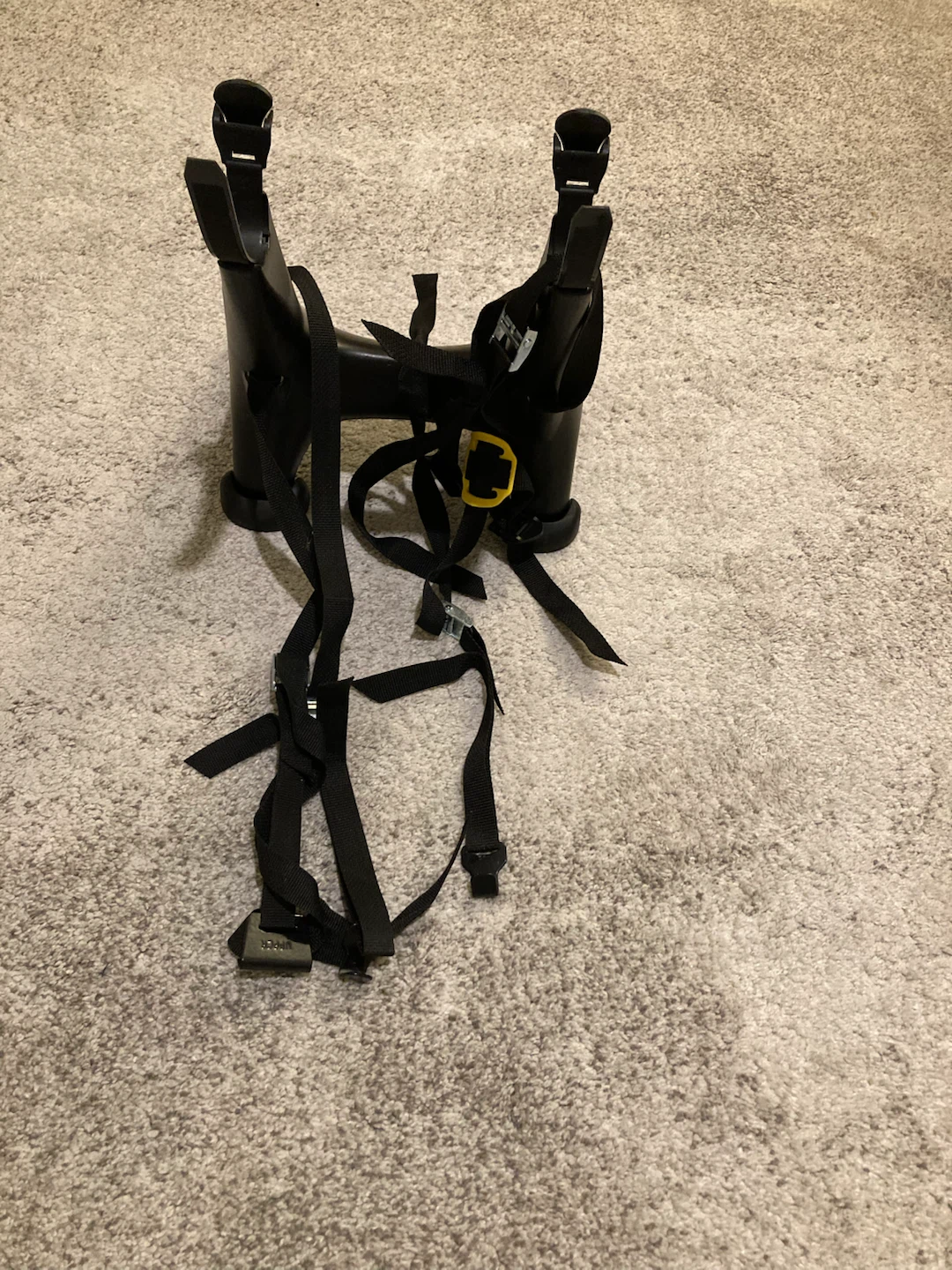 Black Bicycle Rear Rack with Straps
