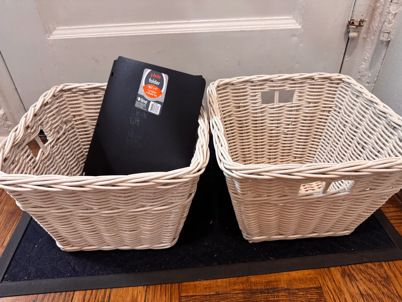 PBK White wicker storage baskets (2) - photo 3