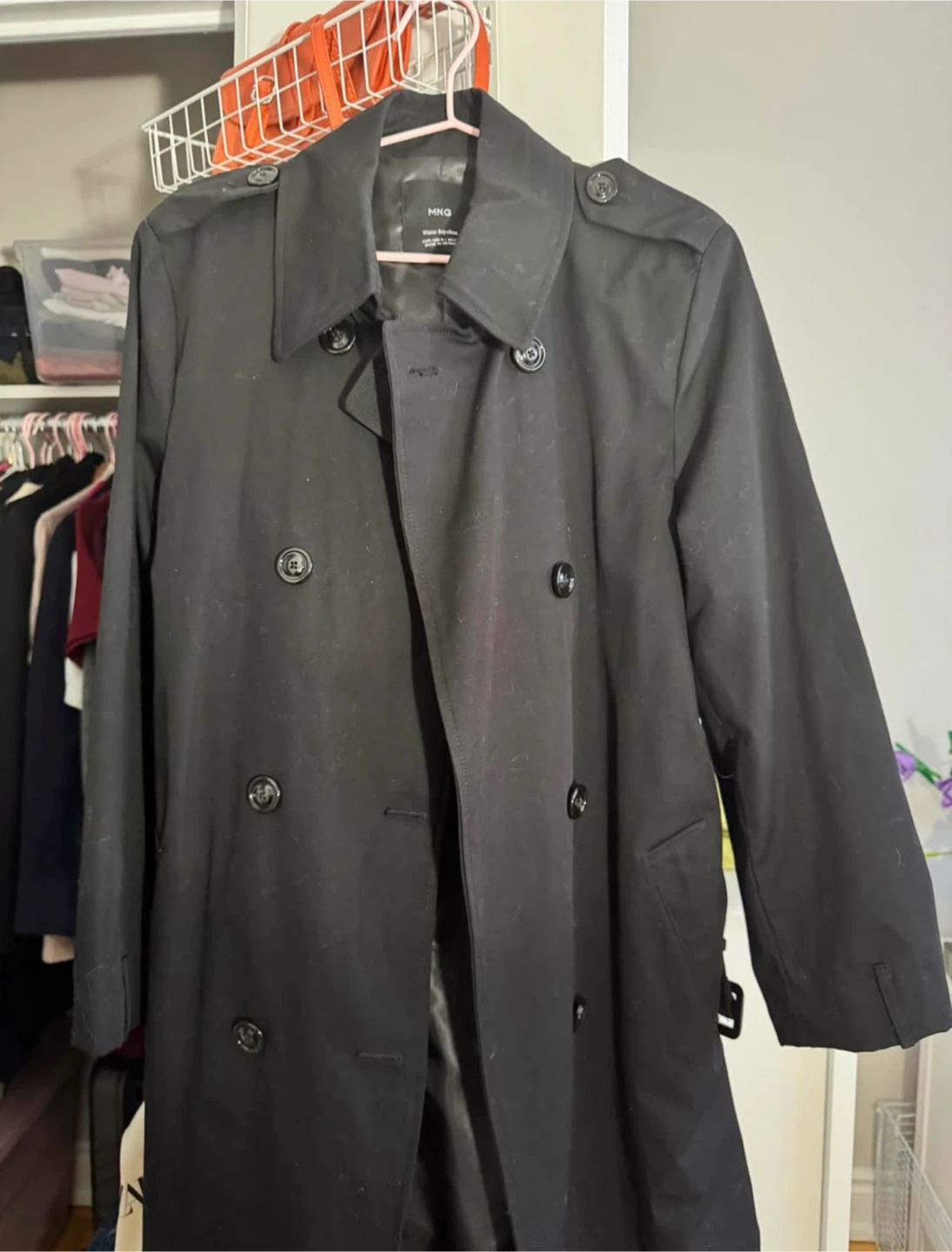 MNG Black Water Repellent Trench Coat