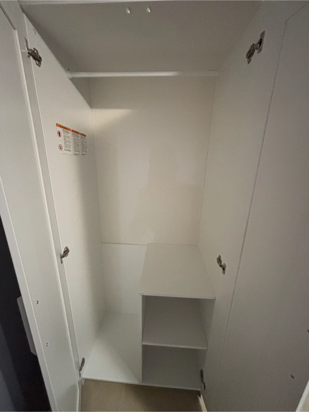 White Double Door Wardrobe Armoire - photo 2