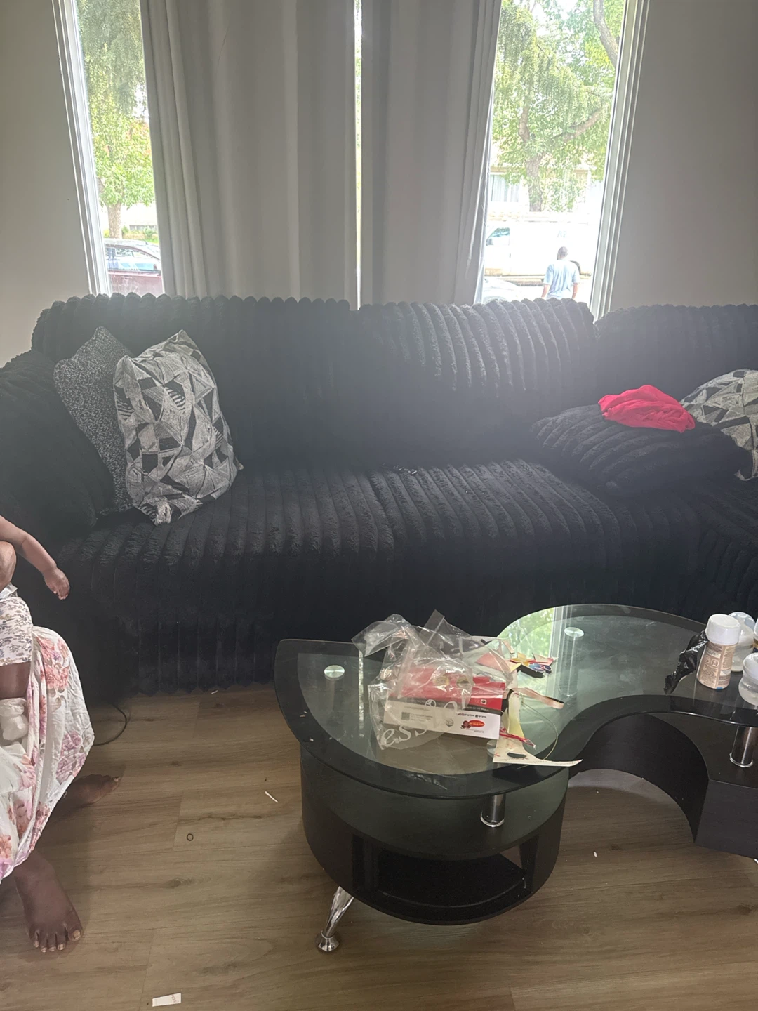 Black Sectional Couch - photo 3