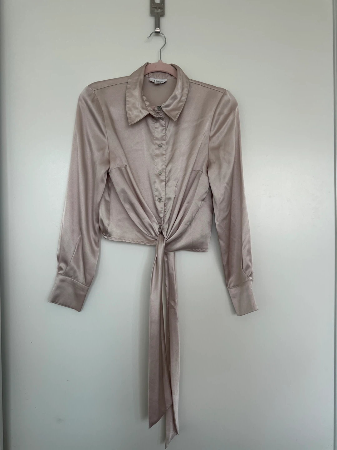 Topshop Satin Tie Front Shirt