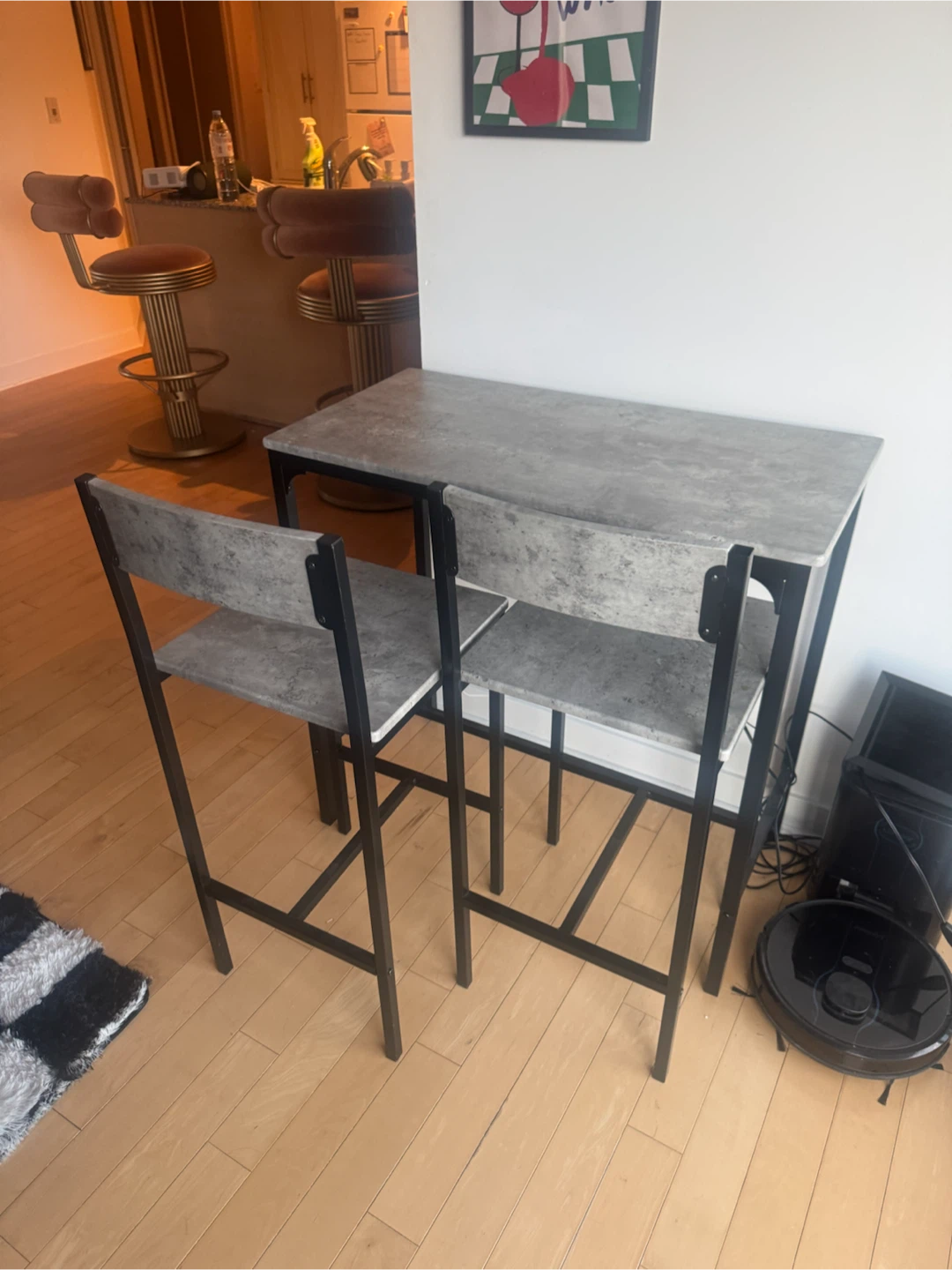 Grey Counter Height Table with 2 Stools - photo 3