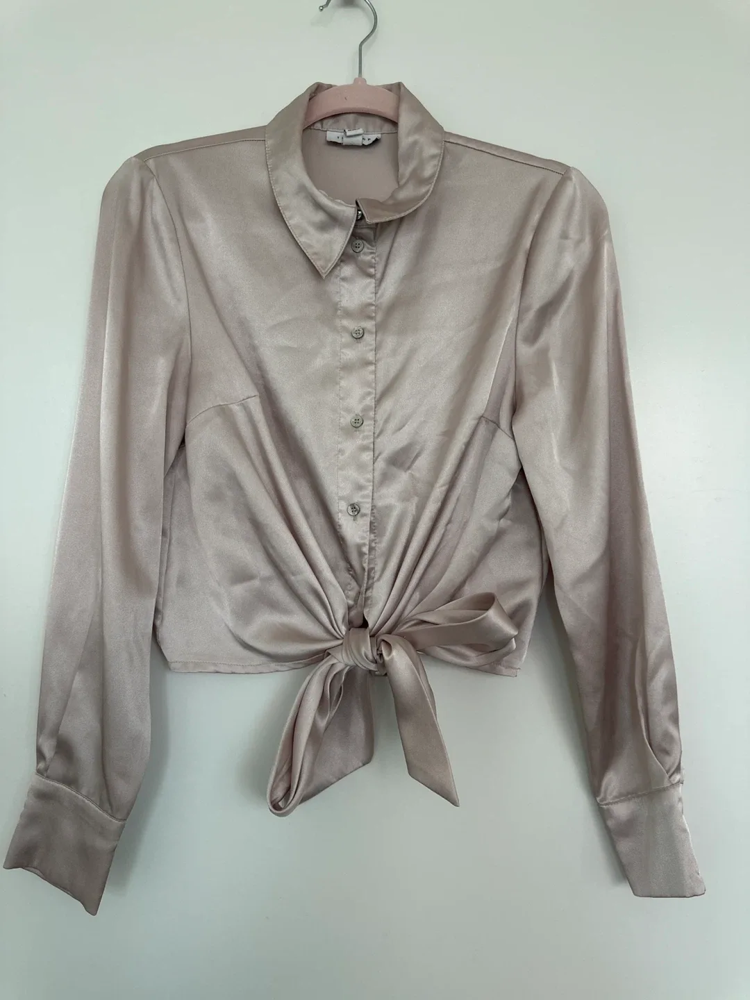 Topshop Satin Tie Front Shirt - photo 3