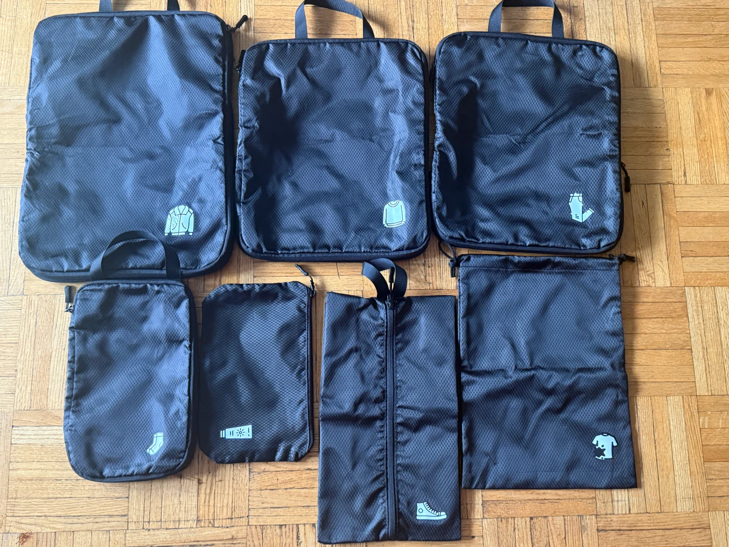 Samfolk Black Compression Travel Packing Cubes Set