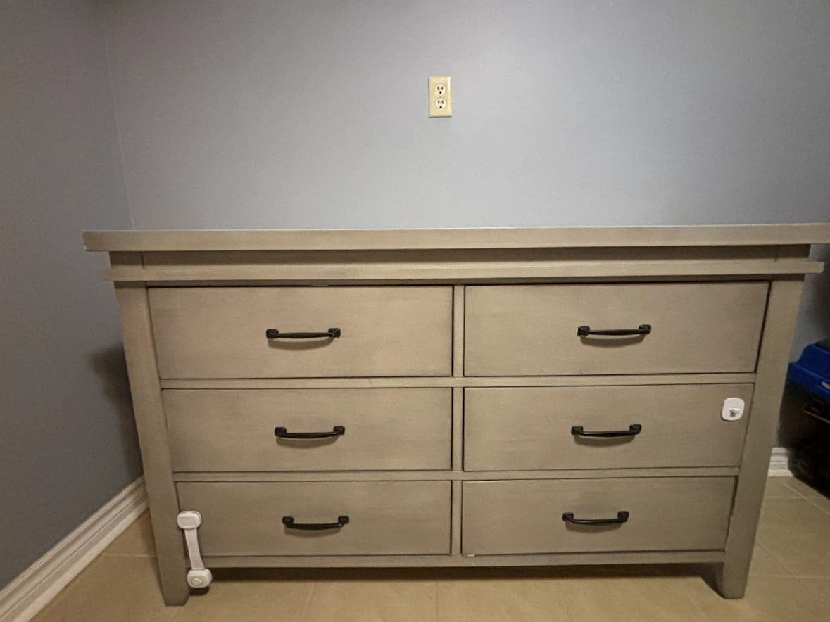 Gray Dresser with 6 Drawers
