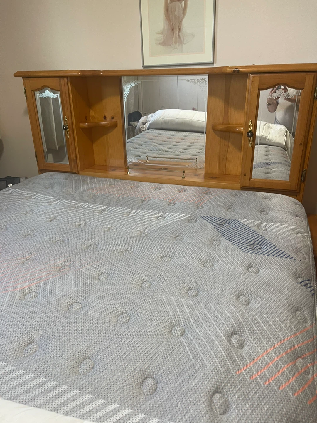 Wooden Dresser with Mirror and Nightstand Set