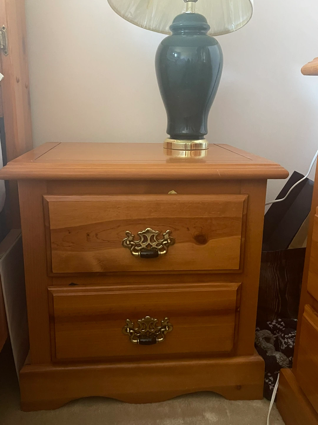 Wooden Dresser with Mirror and Nightstand Set - photo 2
