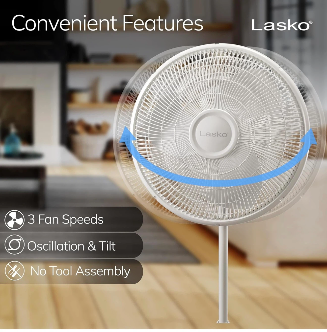 Lasko White Pedestal Fan - photo 2