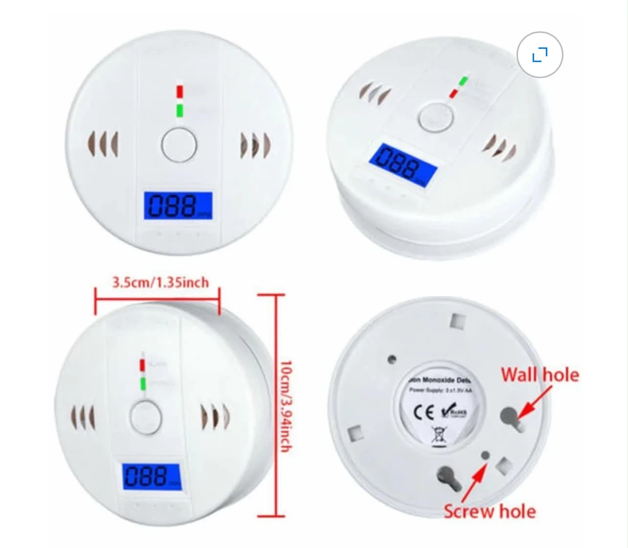 Digital Carbon Monoxide Detector Alarm - photo 2