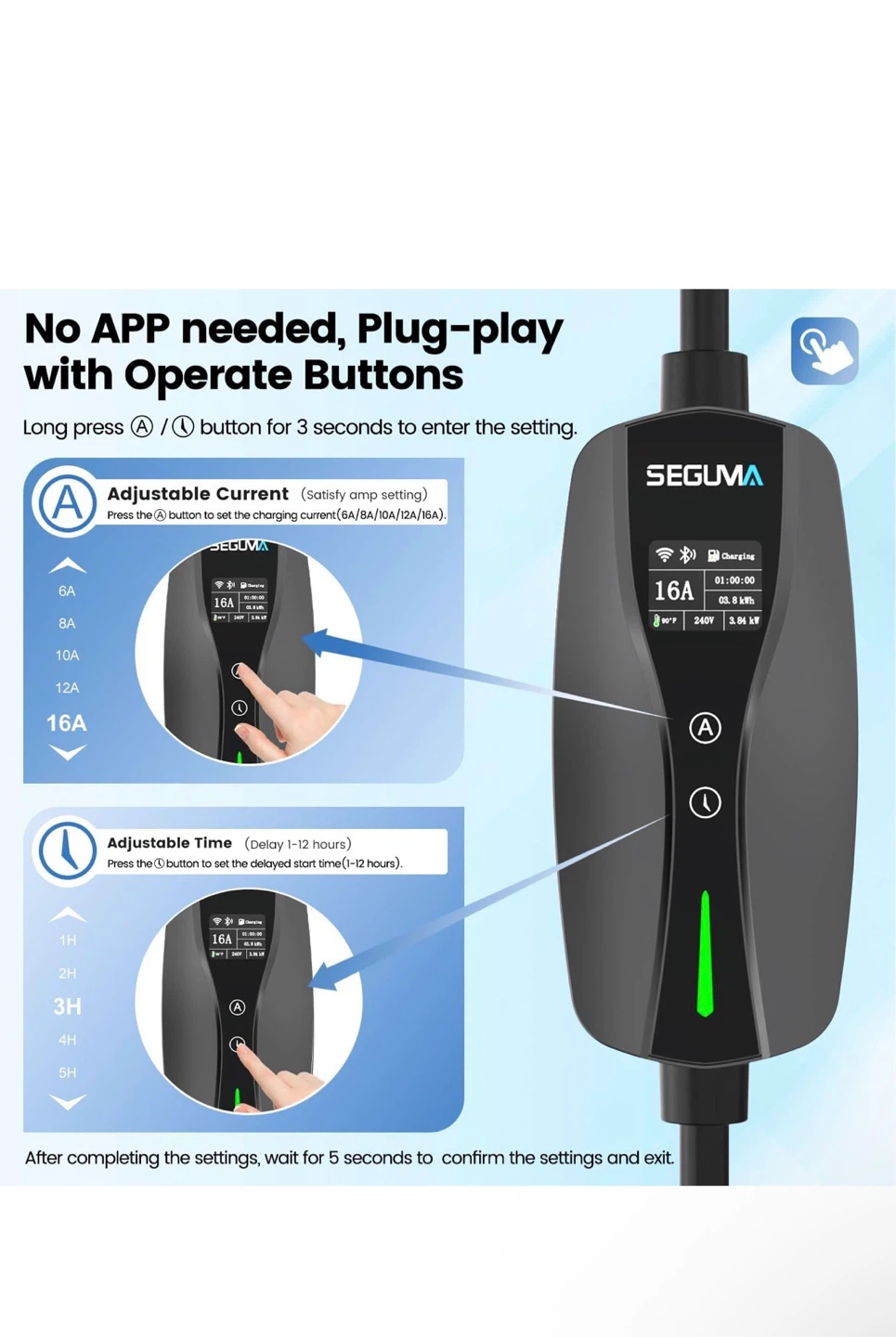 SEGUMA 16A EV Charger with APP - photo 5
