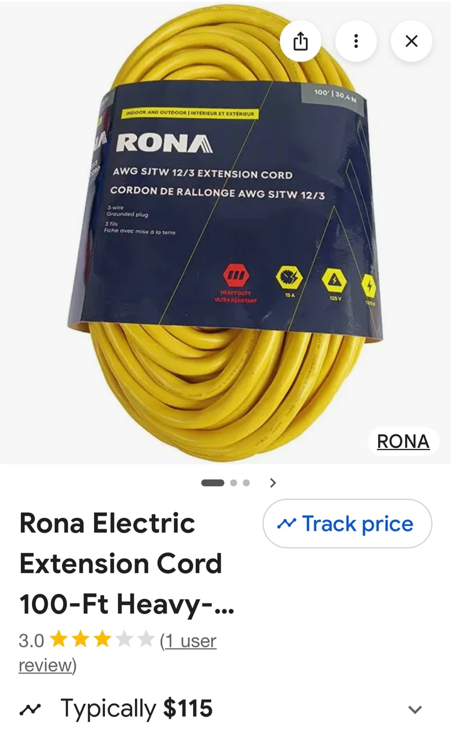 Heavy duty Yellow Extension Cord