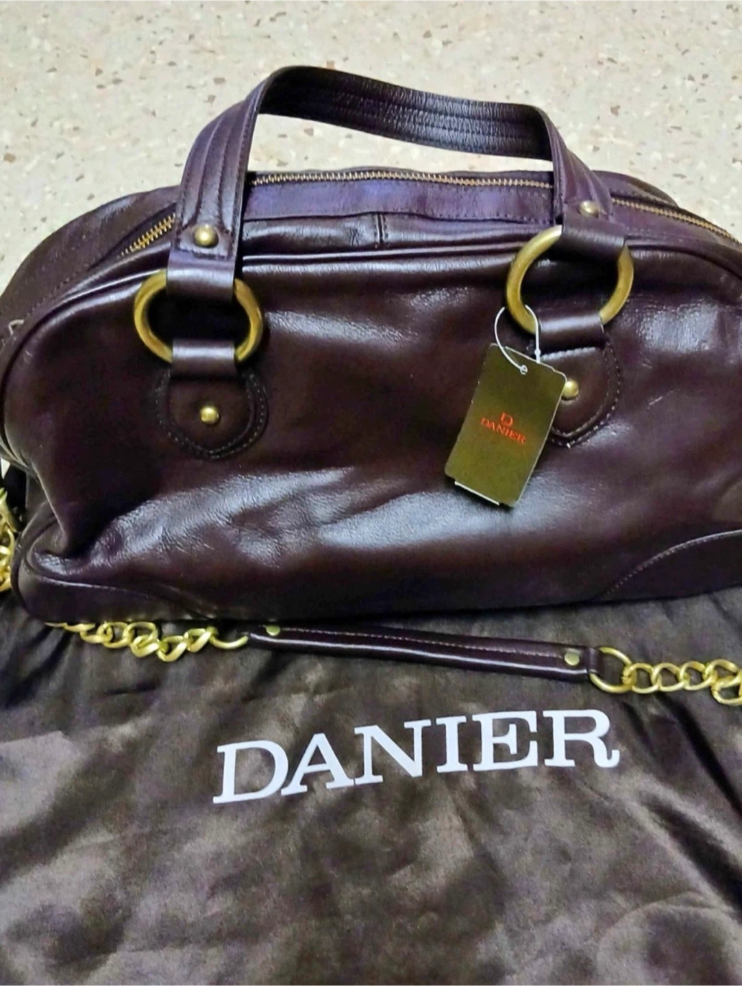 Danier Brown Leather Satchel Bag