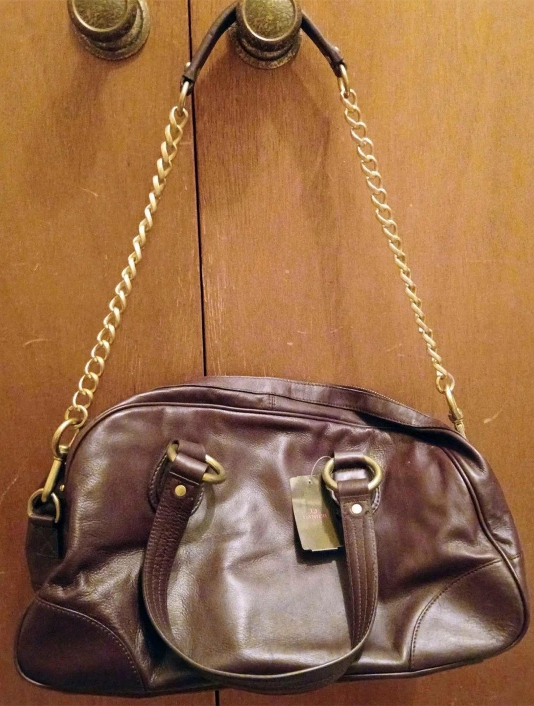 Danier Brown Leather Satchel Bag - photo 2