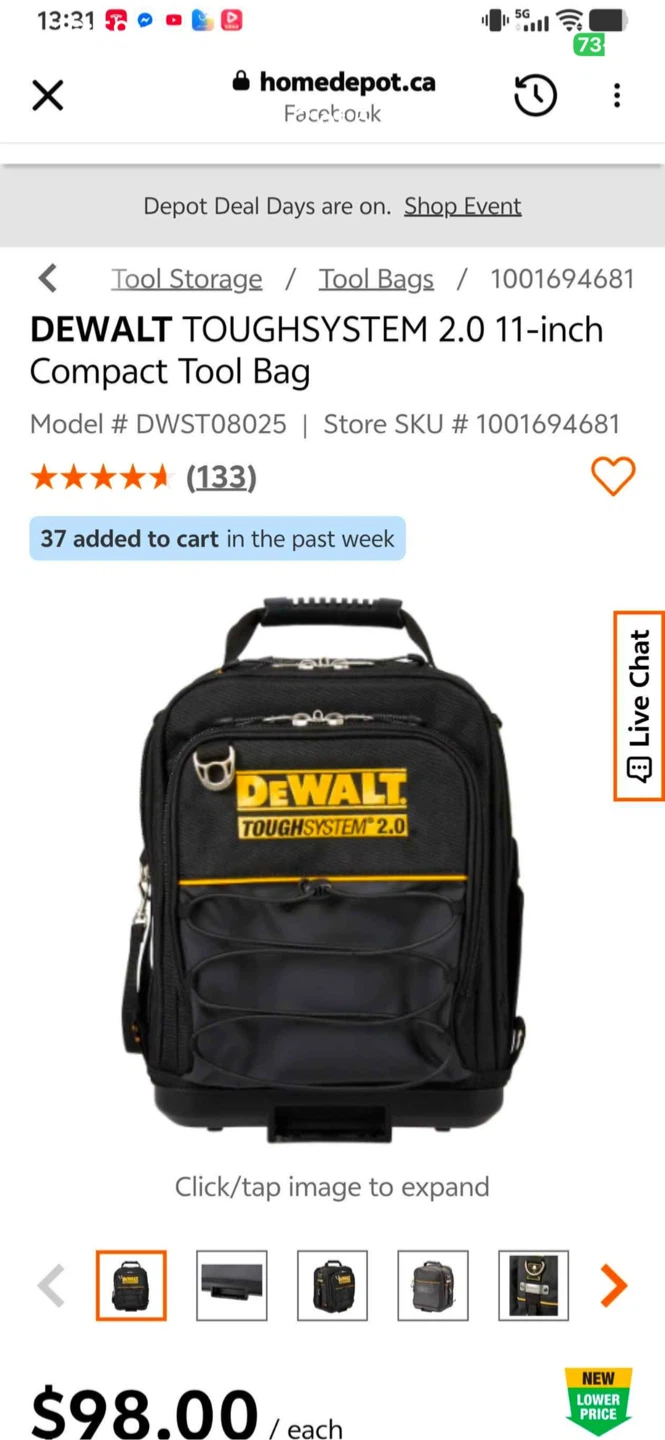 DEWALT ToughSystem 2.0 11-inch Compact Tool Bag - photo 2