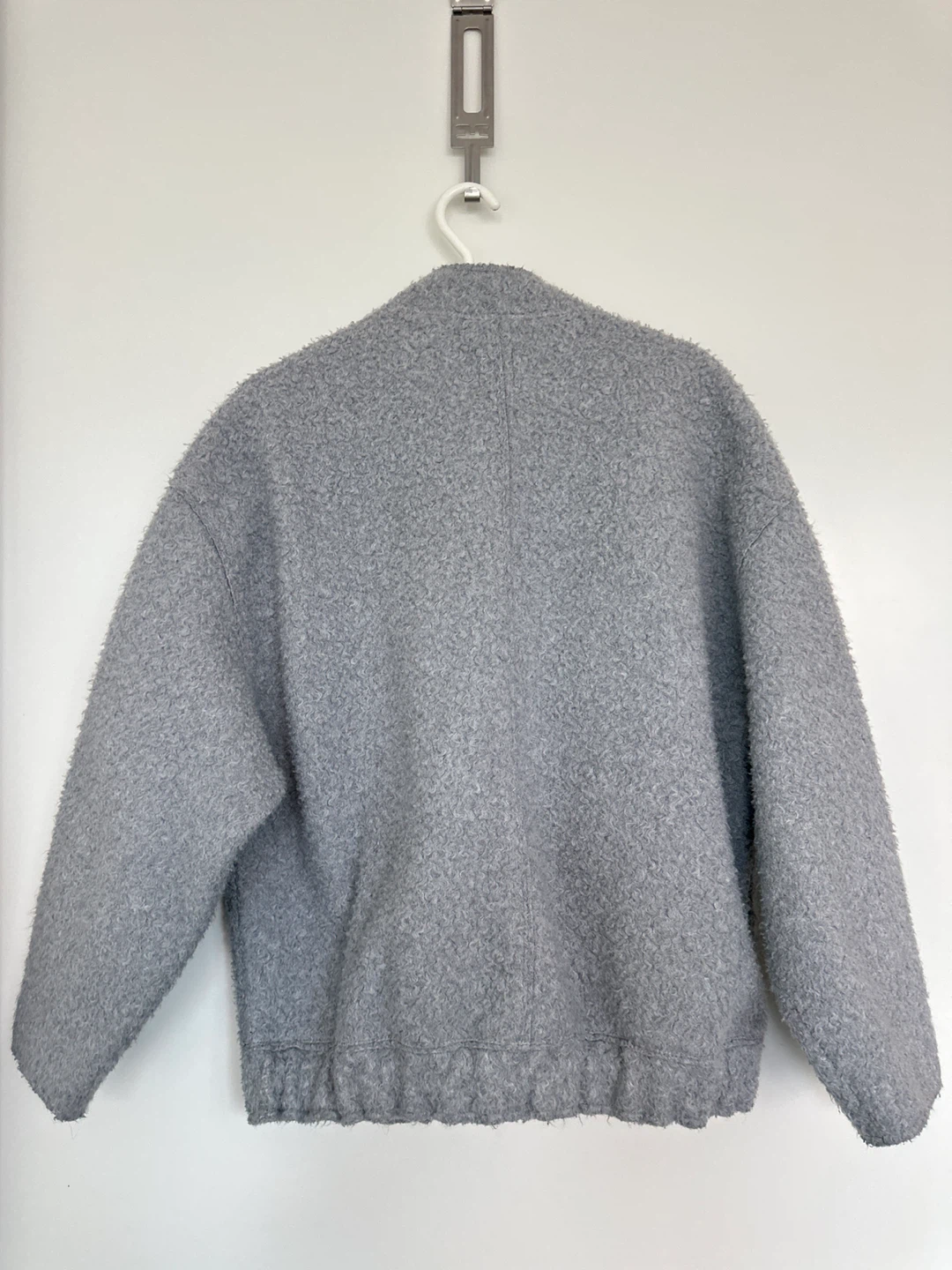 Zara Grey oversized Textured Bomber Jacket - photo 2