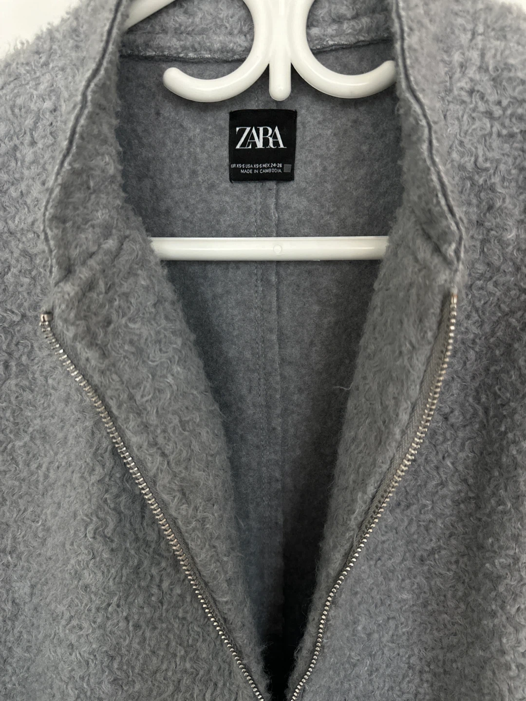 Zara Grey oversized Textured Bomber Jacket - photo 3