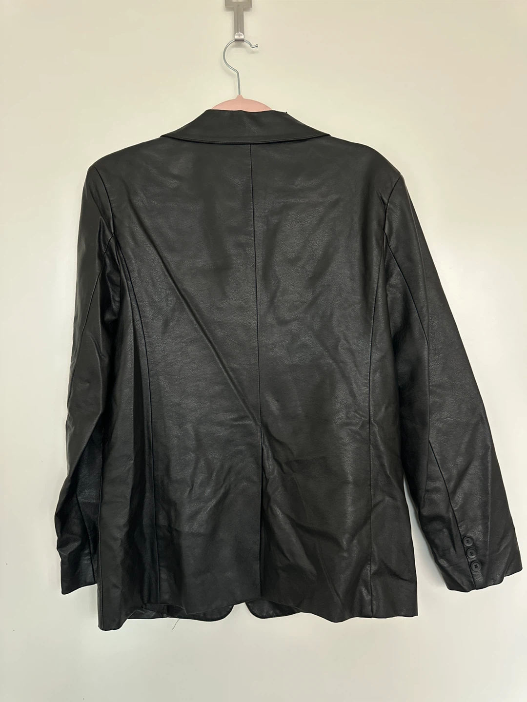 OAK + FORT Black Faux Leather Blazer - photo 2