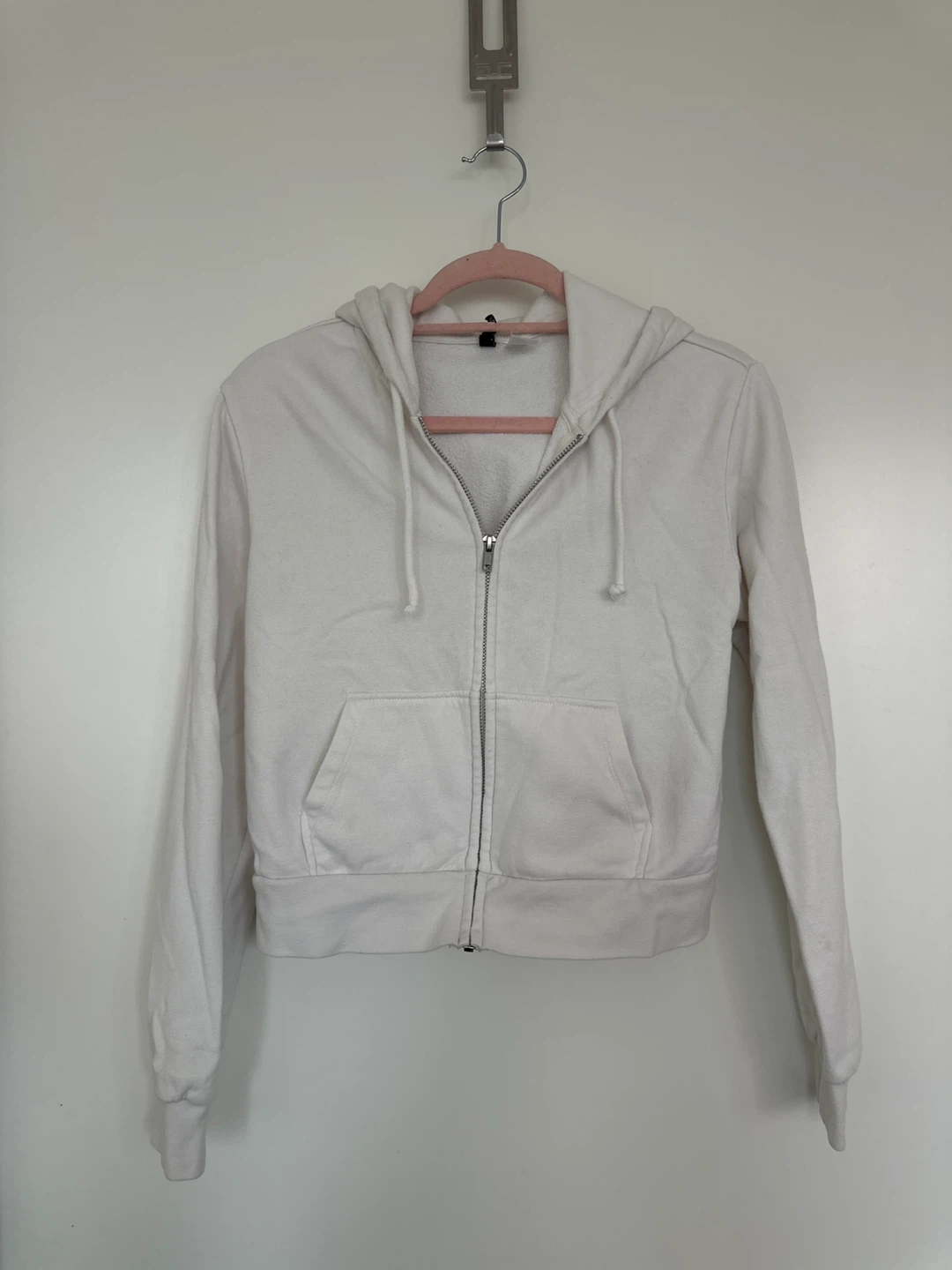 Divided by H&M White Zip-Up Hoodie