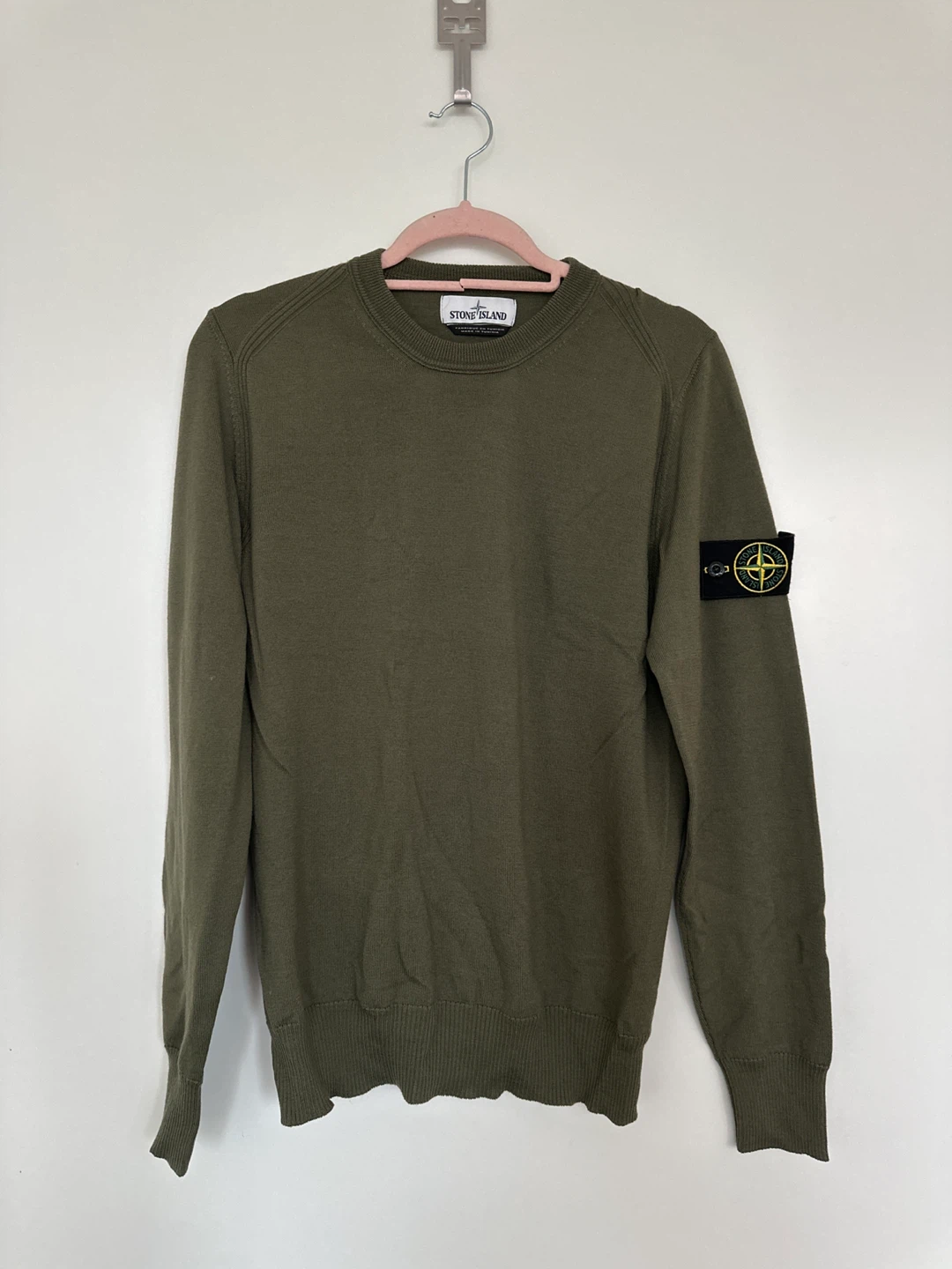 Stone Island Green Wool Sweater Size Medium
