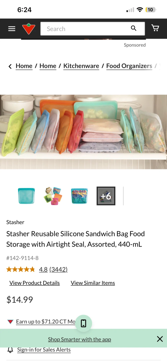 🆕 Stasher Reusable Silicone Sandwich Bag 🌿✨ - photo 3