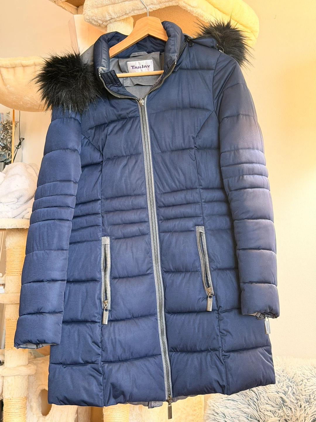 TanJay Women's Puffer Coat with Faux Fur Hood - photo 3