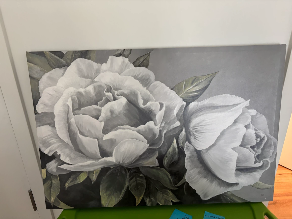 Canvas Wall Art - White Peonies