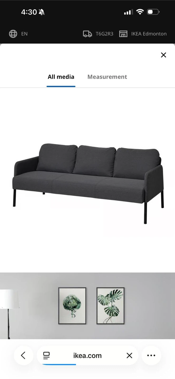 IKEA GLOSTAD SOFA - NEED GONE TODAY